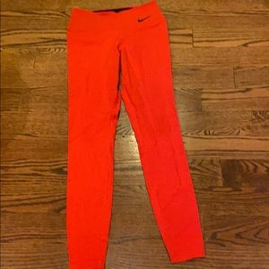 Nike high waisted leggings red size small